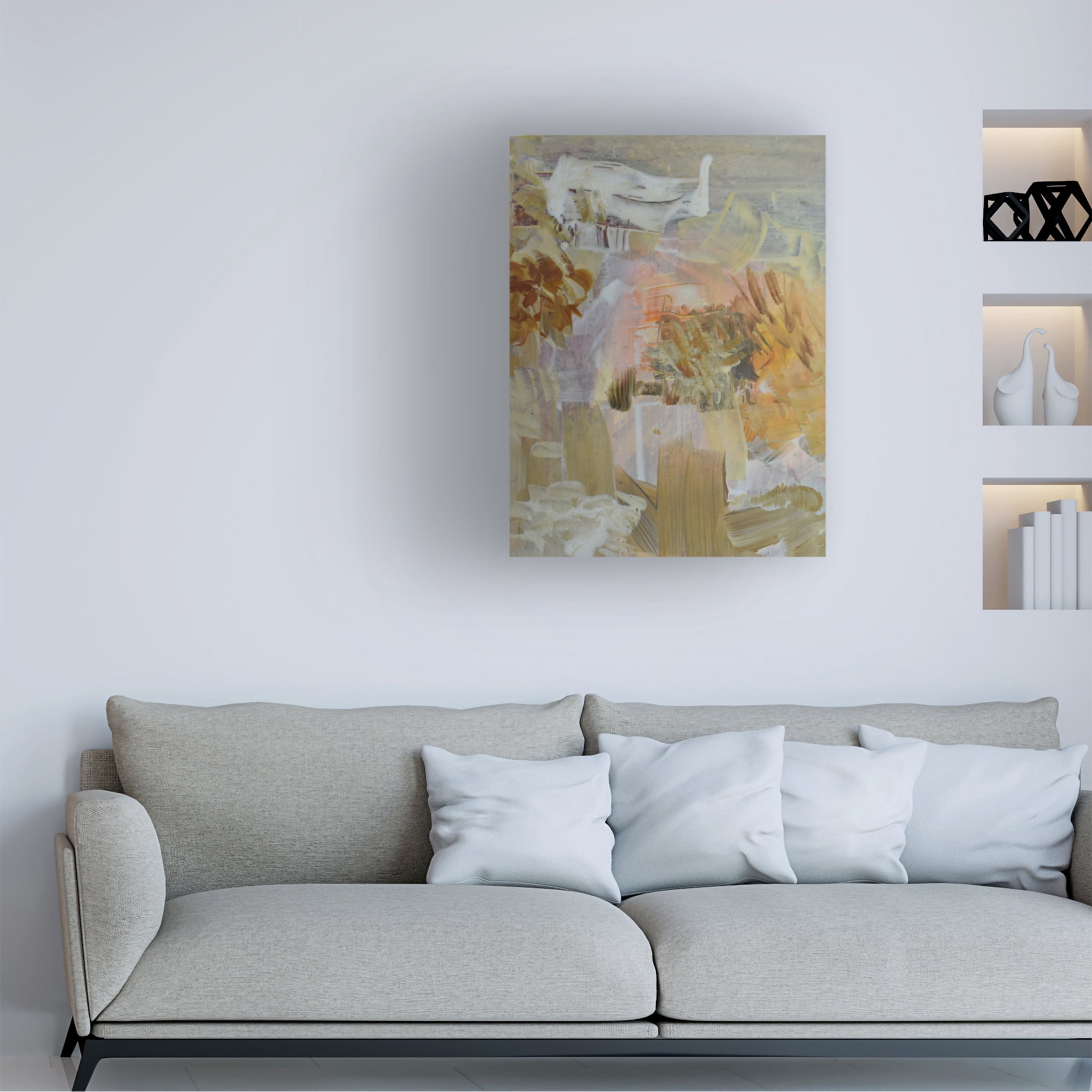 Canvas Wall Art - Maliq 'Shades Of Beige' Wall Art for Living Room, Bedroom, or Office Décor by Trademark Fine Art - 18 x 24 Inches