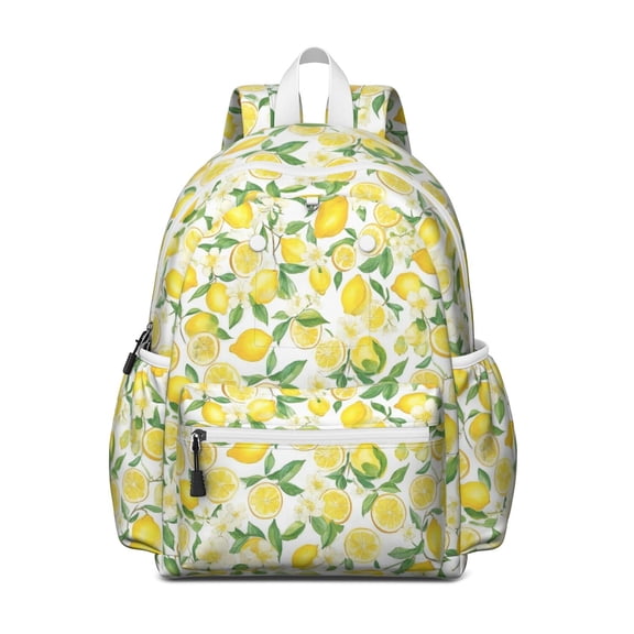 Lemon Backpack for School,Cute School Bag,Schoolbag with Adjustable Shoulder Straps & Padded Back,13.4"x11"x4.7"