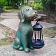 thumbnail image 3 of Estatua de jardín de perro JOYBEE farol solar de resina para exterior, 3 of 7