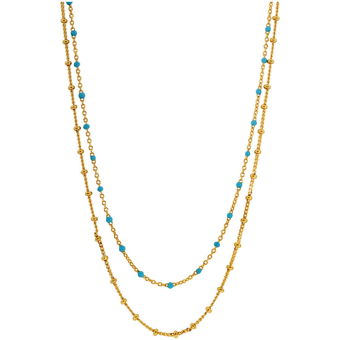 Gorjana - Gorjana Capri Layer Gold Necklace With Turquoise 196118236G ...