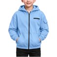 thumbnail image 2 of LIaqionyy Boys Hoodies Jacket Casual Outerwear Kids Lightweight Zip Hooded Cute Coat with Pockets, 2 of 8