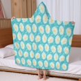 thumbnail image 5 of Turquoise Daisy Flower Yellow Centers Pattern Hooded Bath Towel，60"x35" for Ages 3 To 12 Kids, Quick Dry Lightweight Soft Microfiber Hood Beach Towel Cover Up for Kids, 5 of 7