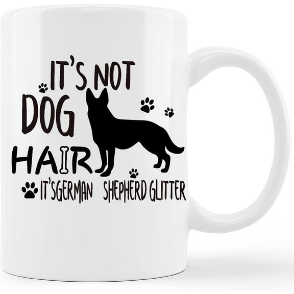 Funny German Shepherd Mug – 11oz Glitter Ceramic Coffee Cup Gift for Dog Lovers