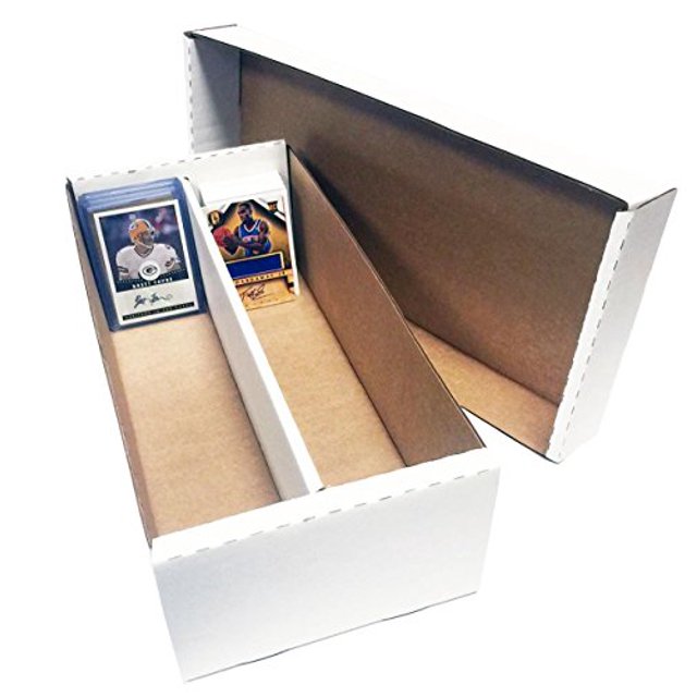 (5) Caja de almacenamiento de 2 filas para zapatos (1600 Ct.) - Cajas de almacenamiento de cartón - Béisbol Fútbol Baloncesto Hockey Nascar Tarjetas deportivas Juegos y tarjetas de intercambio Artícul Max Protection 817202020633