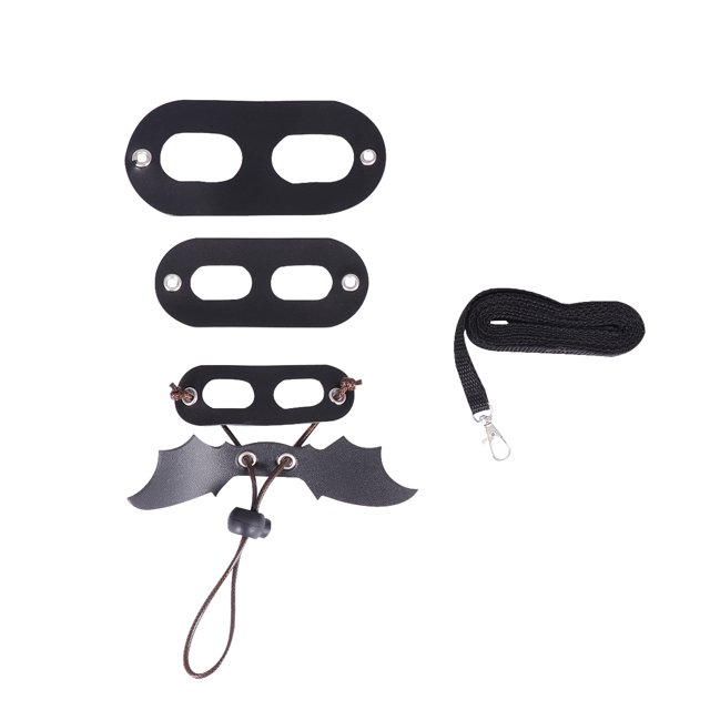 Reptile Traction Rope Practical Harness Outdoor Pulling Rope Creative Chest Strap for Lizard Squirrel (Black, 3pcs Harness and Wing)