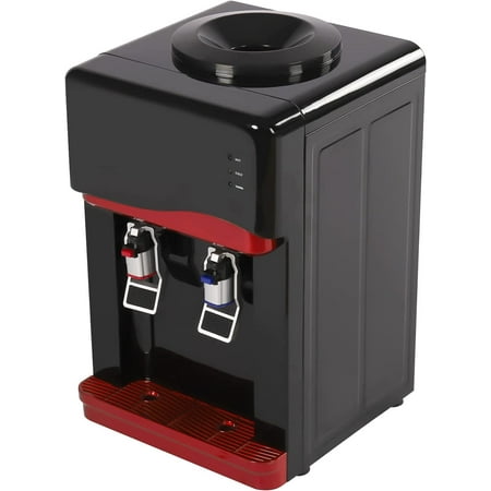 Top Loading Water Cooler Dispenser with Child Safety Lock, 3 or 5 Gallon Countertop Hot and Cold Water Dispenser - 304 Stainless Steel Liner, Ideal for Home, Bedside, Kids Room (Black)