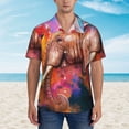 thumbnail image 4 of Easygdp Oil Paintings of Elephants Men's Hawaiian Shirts Print Lapel Short Sleeve for Beach, vacation, party, casual occasions - X-Large, 4 of 9