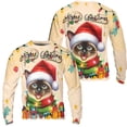 thumbnail image 3 of Merry Christmas Santa Siamese Scarf Twinkling Lights Xmas Holiday All Over Print 3D Sweatshirt Unisex Merch Cat Lover Kitten Owner Gifts - 00022, 3 of 6