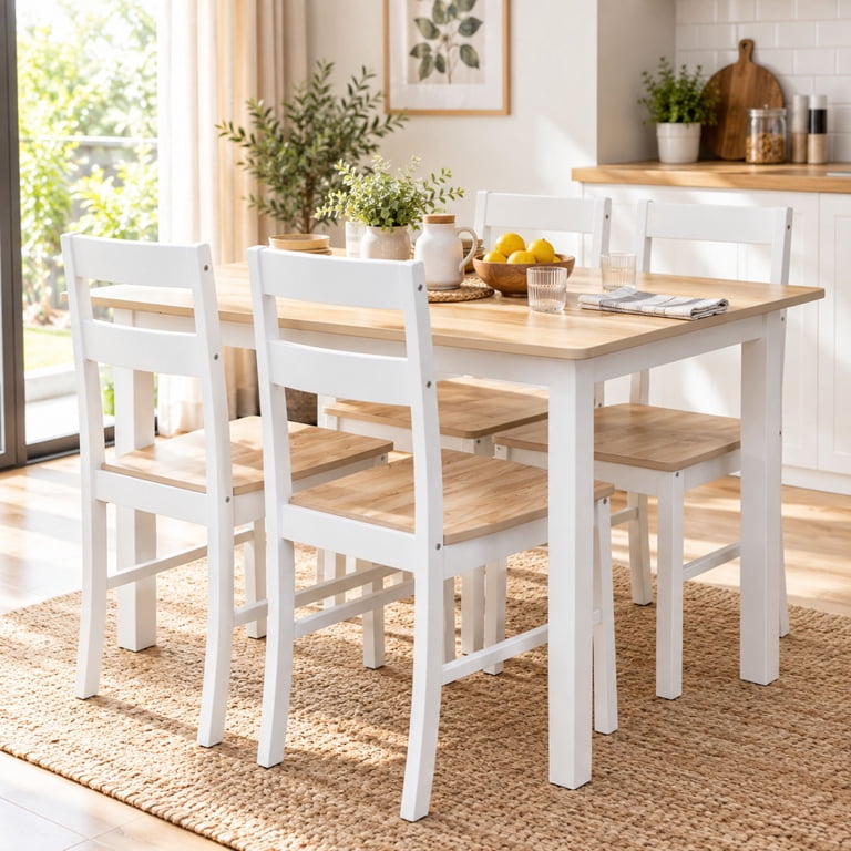 【IDEE】ＭＡＴＩＮ　ＤＩＮＩＮＧ　ＴＡＢＬＥ Mainstays Compact 5-Piece Dining Set for Small Spaces, White