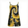 thumbnail image 4 of SMihono Cropped Tie Dye Psychedelic Art Pajamas for Women Set 2 Piece Pjs Silk Sleepwear Loungewear Sleeveless Top and Shorts Multicolor XL, 4 of 5