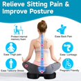 thumbnail image 4 of RUseeN Black Memory Foam Seat Cushion for Office Chair - Cooling Gel Pillow for Sciatica Coccyx Back Tailbone & Lower Back Pain Relief - Chair Pad for Lumbar Support in Office Desk, Car & Airplane, 4 of 8