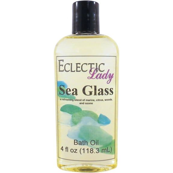 Sea Glass Bath Oil - Scented Body Oil - Relaxing & Moisturizing Bathing Oil - Fragrance Body Oil For Dry & Rough Sensitive Skin - 4 oz