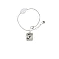 thumbnail image 2 of Delight Jewelry Silvertone Pebble Border Initial - F - Silvertone Leaf Delicate Bracelet, 6.25+1.75", 2 of 4