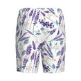 thumbnail image 2 of Lsque Lavender Flowers Mens Sleep Pajama Shorts,Short Pajama Pants, Cotton Ultra-Soft Knit-Large, 2 of 9