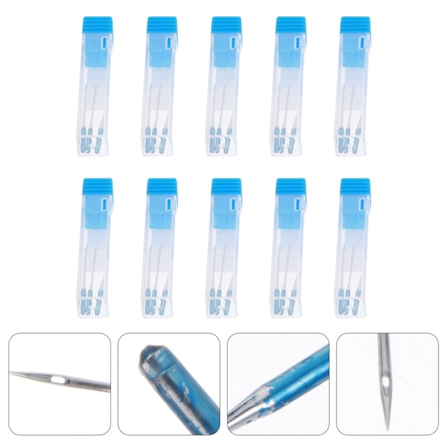 FUTUREORYY 30Pcs Heavy Duty Sewing Machine Needles Blue for Thick Fabric and Silk Sewing