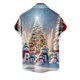 thumbnail image 3 of Mens Manga Corta Botón Abajo Camisas, Cuello de Vuelta Navidad Impresa Blusa, Top de Moda Casual, 3 of 4