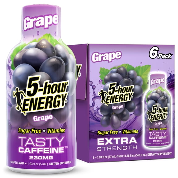 5-hour ENERGY® Shot, Extra Strength, Grape, 1.93 oz, 6 Count
