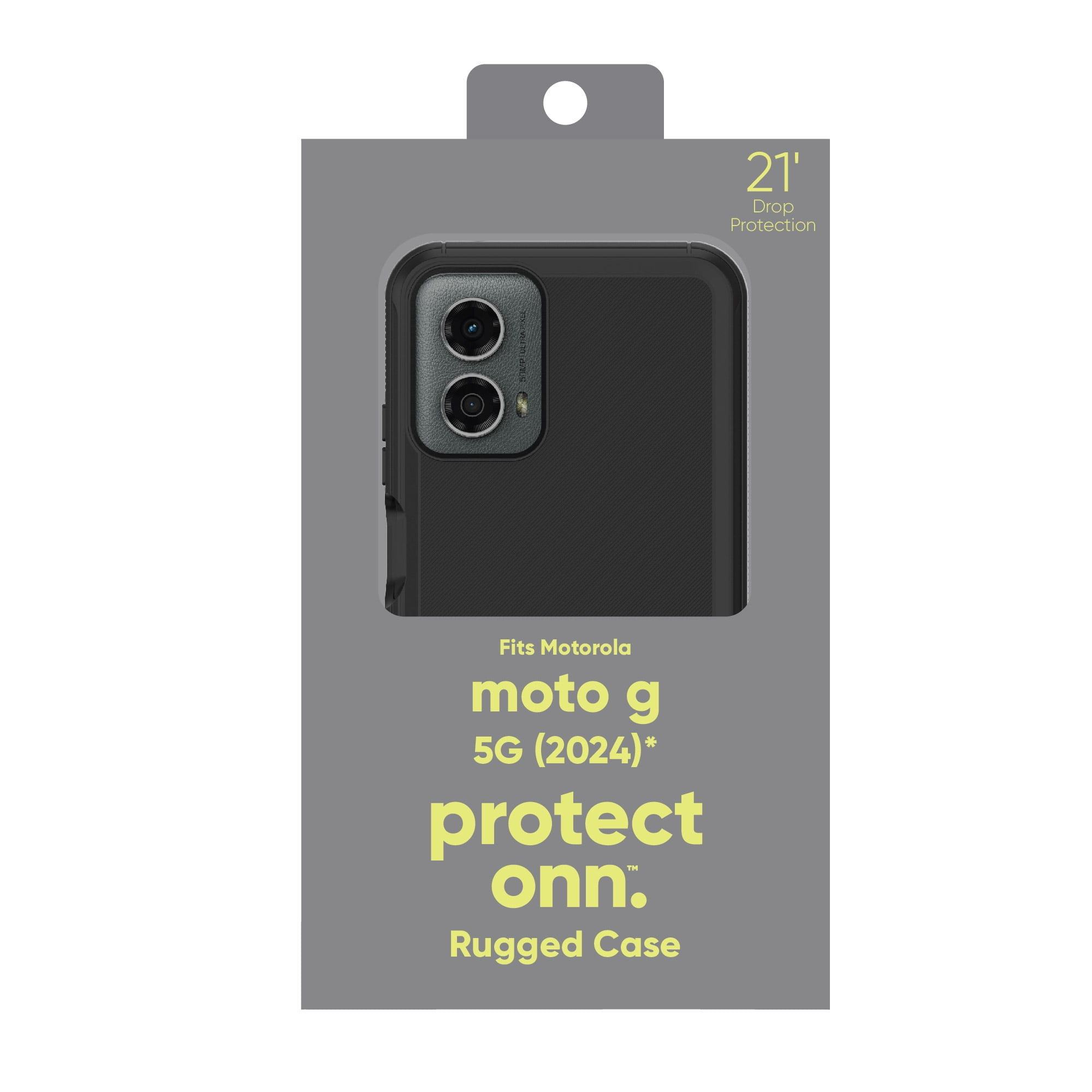 onn. Rugged Phone Case for moto g 5G (2024) - Black