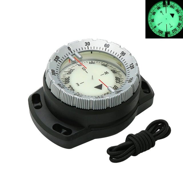50M Underwater Diving Compass Luminous Dive Wrist Compass Waterproof Navigation Tool with Elastic Rope for Diving Camping and Other Outdoor Activity