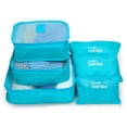 thumbnail image 5 of Set of 6 Packing Cubes, Travel Luggage Organizer - 3 Travel Cubes + 3 Pouches (Light Blue), 5 of 6