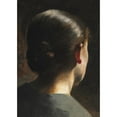 thumbnail image 2 of Vilhelm Hammershøi 14x18 Black Ornate Wood Framed Double Matted Museum Art Print Titled - Portrait of the Artist's Sister Anna Hammershoi Seen from Behind, 2 of 5