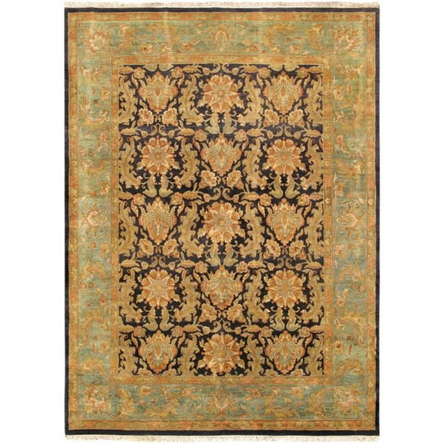 Mogul Art Agra Collection Hand-Knotted Lambs Wool Area Rug, Red - 9 ft. x 12 ft. 5 in.