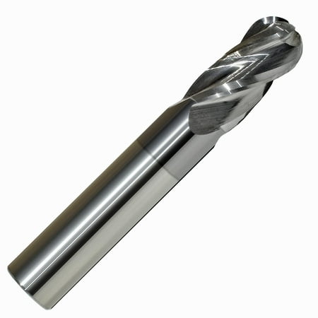 

9/64 Diameter 4 Flute Single Ball TiCN Carbide End Mill .562 Length of Cut 2 Overall Length