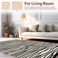 thumbnail image 2 of ODIKA 2'x3' Machine Washable Non-Slip Area Rug, Minimalist Abstract Striped Contemporary Basket High Traffic Rug, Beige, 451970, 2 of 7