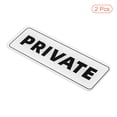 thumbnail image 3 of Uxcell 9"x3" Señal Privada Acrílica Autoadhesiva para Puerta, Cartel de Montaje en Pared, Blanco, Paquete de 2, 3 of 5