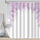 thumbnail image 1 of Cortina de ducha digital con diseño de plantas y flores, impermeable, de poliéster, para baño, con separación en seco y húmedo, a prueba de moho y humedad, 1 of 6