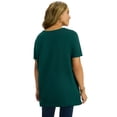 thumbnail image 2 of Jessica London Women's Plus Size Stretch Cotton Studded Square Neck Tunic, 2 of 5