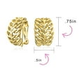 thumbnail image 4 of Bling Jewelry Womens Open Weave Leaf Feather Clip-On Earrings Gold Non-Pierced, 4 of 5