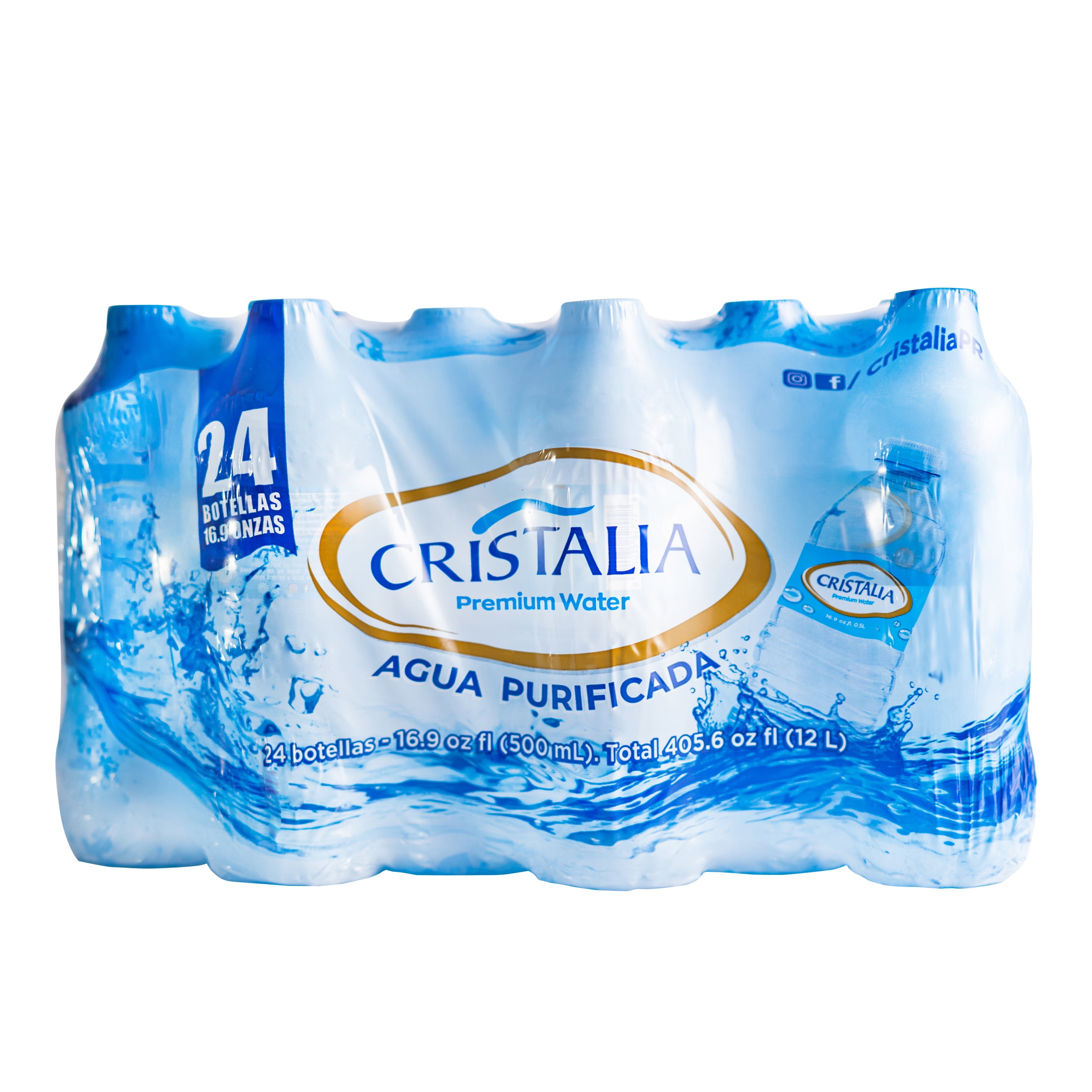 Cristalia Purified Bottled Water, 16.9 oz, 24-pack