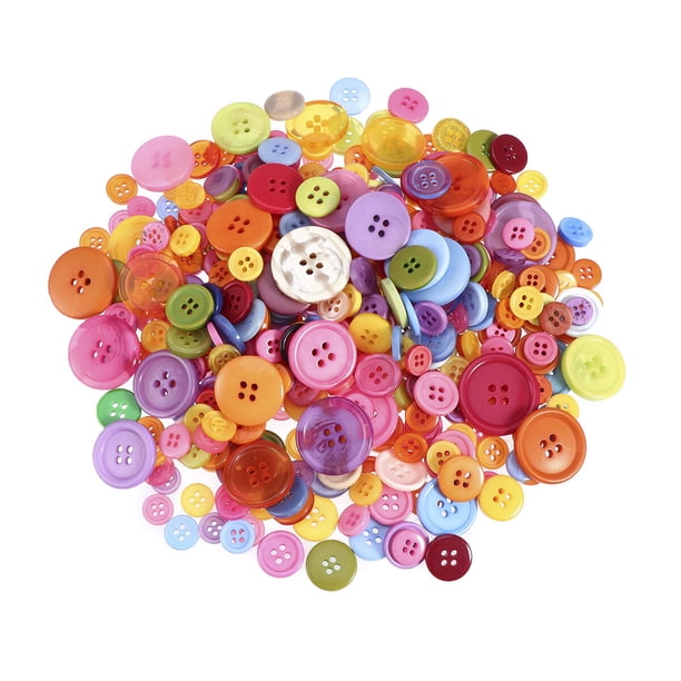 600pcs Botones básicos Botones redondos de resina Botones mixtos con 2 y 4 agujeros para coser proyectos de manualidades, decoración de bricolaje y álbumes de recortes