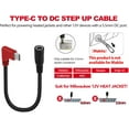 thumbnail image 5 of 12V QC3.0 Heated Jacket Battery PD Power Bank with Type-C Step Up Adapter Charger Cable Compatible with Milwaukee, M12, Makita, Snapon, Metabo, Craftsman, AEG Gear, 5 of 6