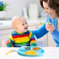 thumbnail image 3 of 1Pc Practical Silicone Plate Children Sucker Non-skid Divided Feeding Plate, 3 of 8
