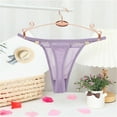 thumbnail image 4 of Aayomet Culotte Femme Taille Basse Ultra Fine en Maille Transparente (Violet, m), 4 of 5