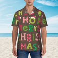 thumbnail image 2 of Balery Ho Ho Ho Merry Christmas Camisas hawaianas de manga corta para hombre, camisas playeras de corte holgado, camisas de vacaciones con botones,3X-Large, 2 of 7