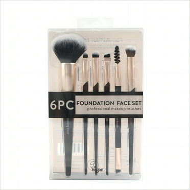 Walmart 6 Piece Foundation Makeup & Cosmetic Brush Set, Black