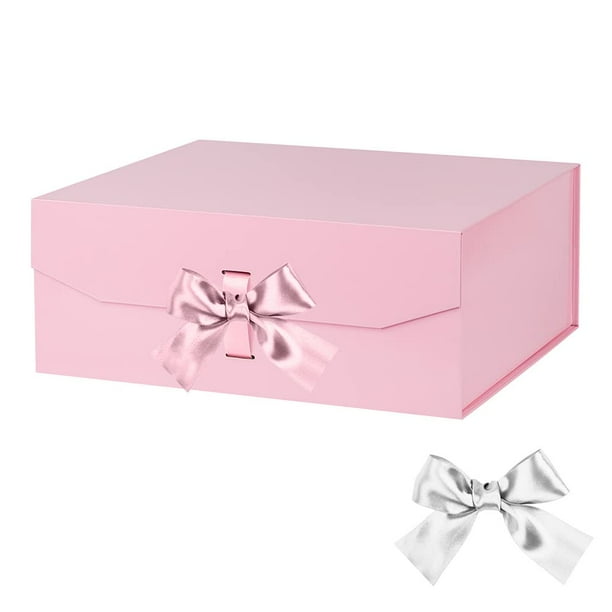 Caja de regalo GoooodGift, rectangular plegable, rosa, 33 x 28 x 13,5 cm