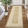 thumbnail image 5 of Garvee 2'x6' Modern Runner Rug Solid Bordered Rugs, Washable Geometric Neutral Accent Carpet with Non-Slip Backing, Low Pile Stain-Resistant Rug for Entryway Laundry Bathroom Bedside, Jute Color, 5 of 8
