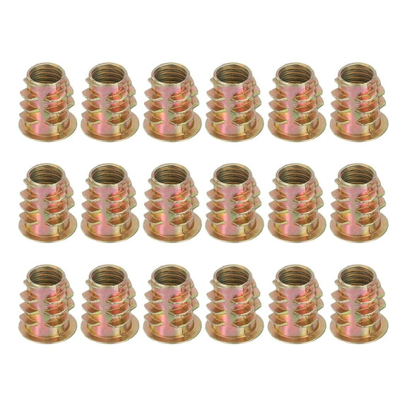 18 Pcs Threaded Inserts for Wood, Zinc Alloy M8 Thread Inserts Nuts 15mm Length