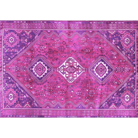 Ahgly Company Indoor Rectangle Persian Purple Traditional Area Rugs, 5' x 7'