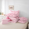 thumbnail image 6 of Erosebridal Pink Cute Coquette Bowknot 7-Piece Twin Bedding Sets,Girly Bowtie Princess Bedding Comforter Set For Bows Lover,Pink Reversible, 6 of 7