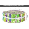 thumbnail image 6 of Soimoi 40Pcs Animals Print Precut Fabrics Strips Roll Up 1.5x42inches Cotton Jelly Rolls For Quilting - Multicolor, 6 of 9