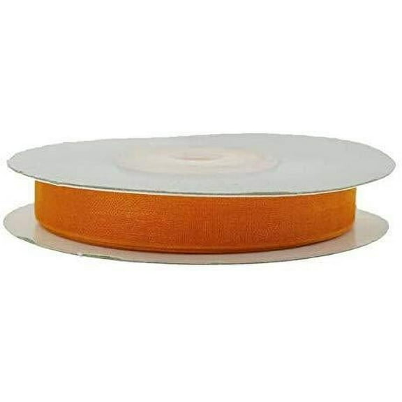 Sheer Organza Ribbon, 3/8-inch, 25-yard, Orange