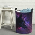 thumbnail image 5 of Laundry Basket, Galactic Wolf Stare Laundry Hamper Waterproof Laundry Bag Clothes Hamper Laundry Bin with Handles for Bedroom, Living Room, Kids Room, 5 of 6