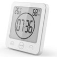 thumbnail image 1 of NOFIBAF Digital Bathroom Shower Wall Clock Timer with Alarm with Big LCD Display Waterproof for Water Spray Humidity Temperature Display Wall Clock Timer for Bathroom Shower Makeup Cooking, 1 of 1