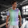 thumbnail image 3 of Wukai Beautiful Glitter Print Men's Short-Sleeved Mesh T-Shirt,Quick-Dry Short Sleeve Workout T-Shirt-X-Large, 3 of 8