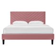 thumbnail image 4 of Platform Bed Frame, Tufted, Queen Size, Pink, Velvet, Bedroom, Modern Contemporary Boutique HB35169, 4 of 9